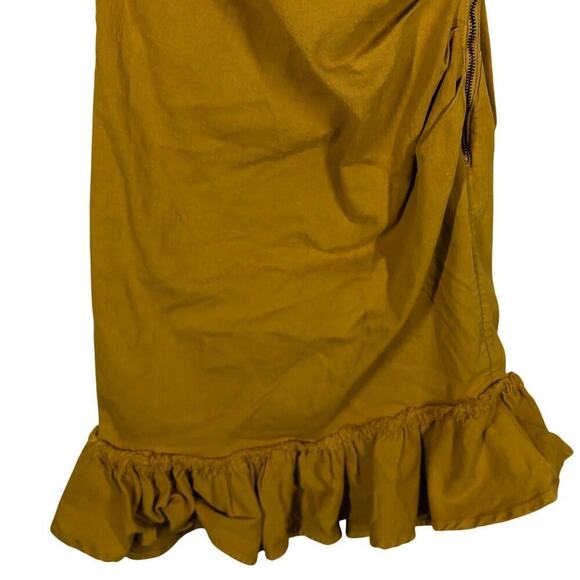 Jonathan Simkhai One Shoulder Dress Asymmetric Denim Sheath Yellow Size 8 - Picture 9 of 12